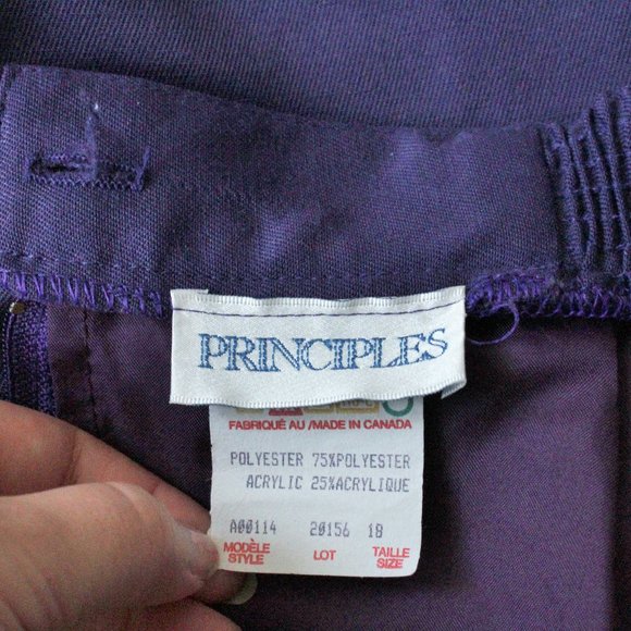 Vtg 80's Principles purple pencil skirt size 18 - Picture 4 of 4
